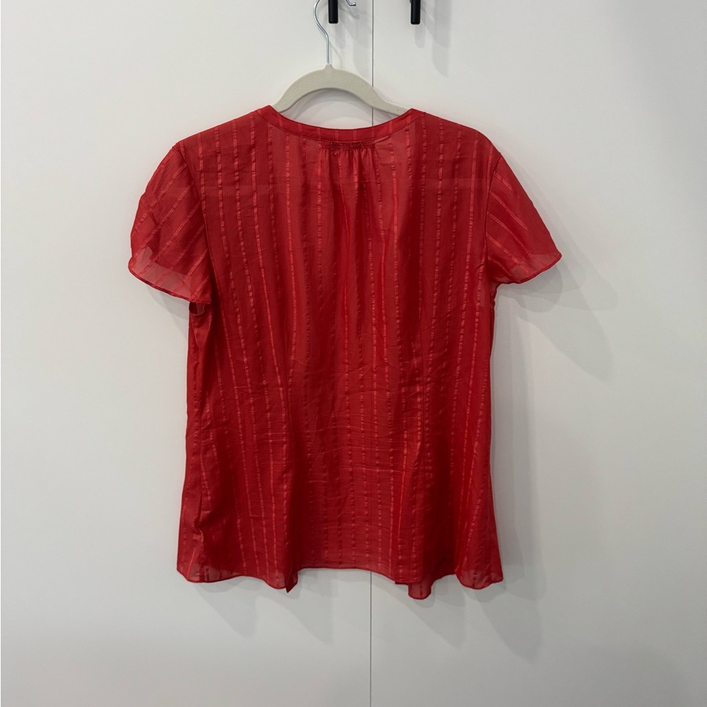Red Button-Up Blouse - Picture 3 of 3